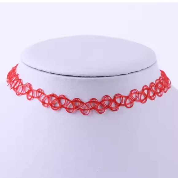 Red Choker Necklace ❤️ - Picture 2 of 8